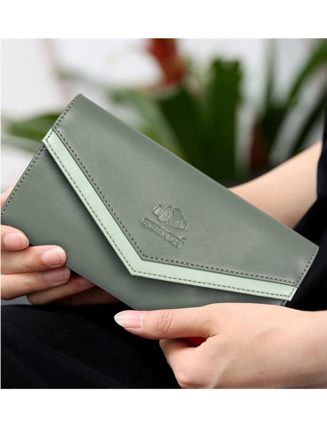 

THE CLOWNFISH Lucia Women Olive Green Two Fold Wallet