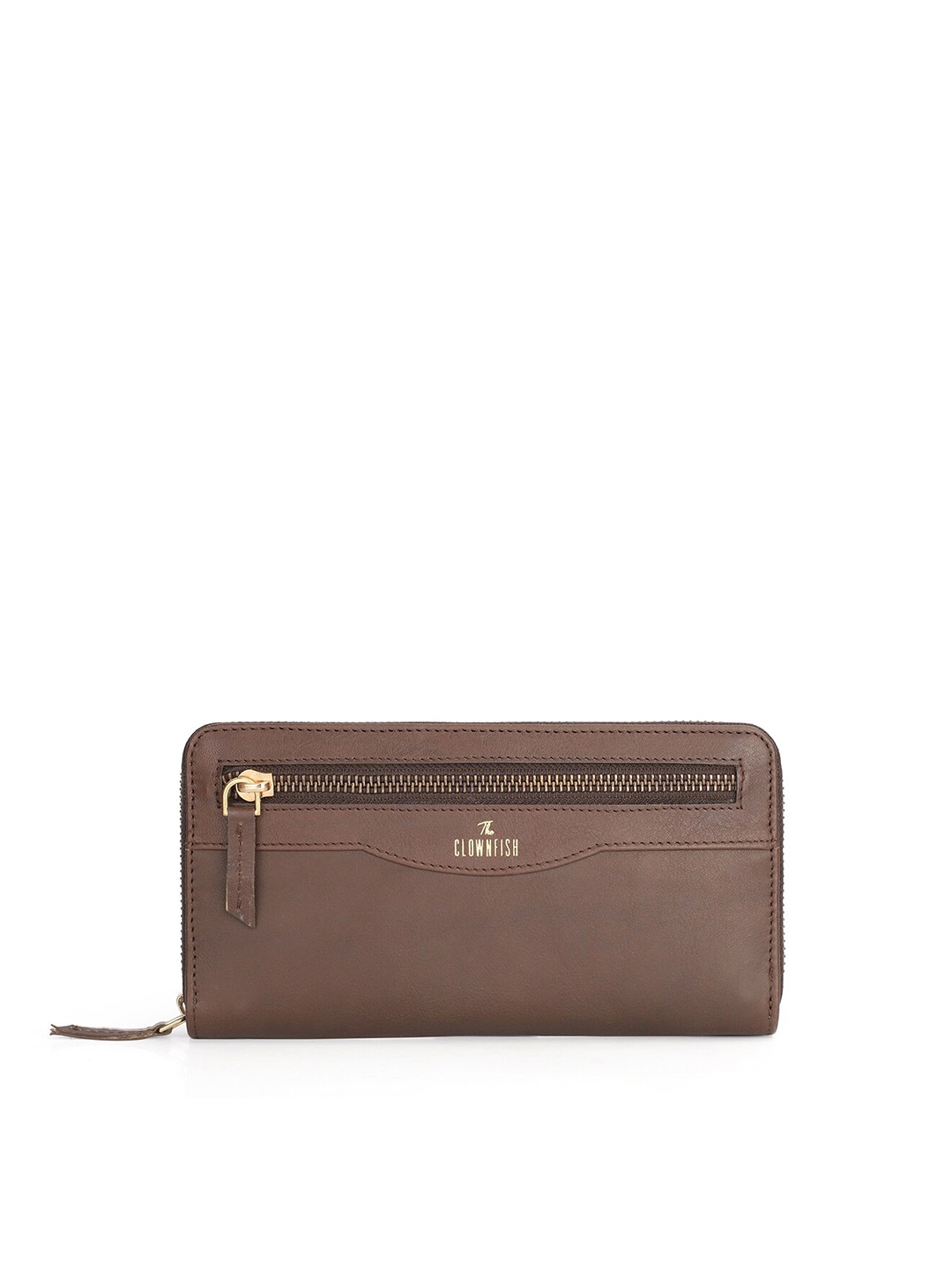 

THE CLOWNFISH Eliana Women Brown Leather Zip Around Wallet