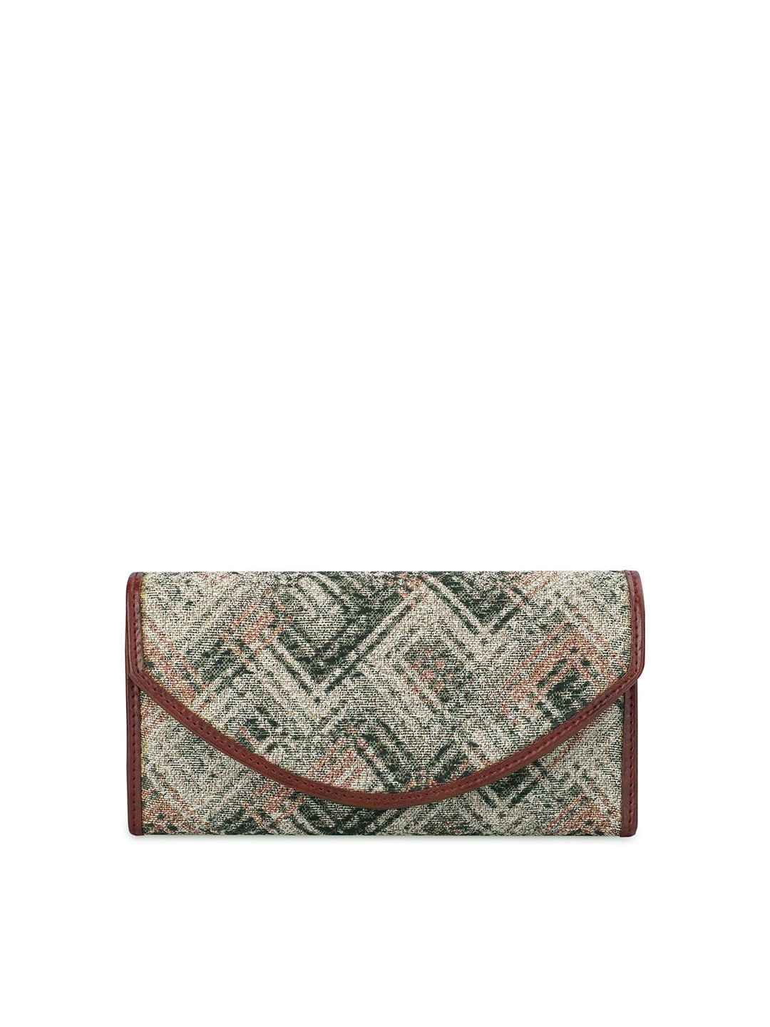 

THE CLOWNFISH Mia Women White & Green Checked Envelope