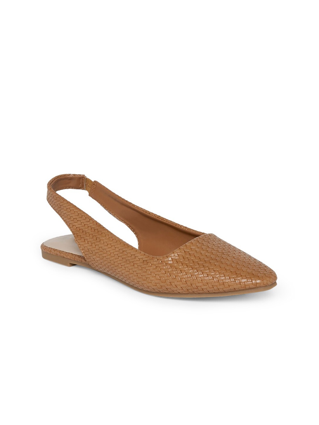 

Forever Glam by Pantaloons Women Tan Textured Mules Flats