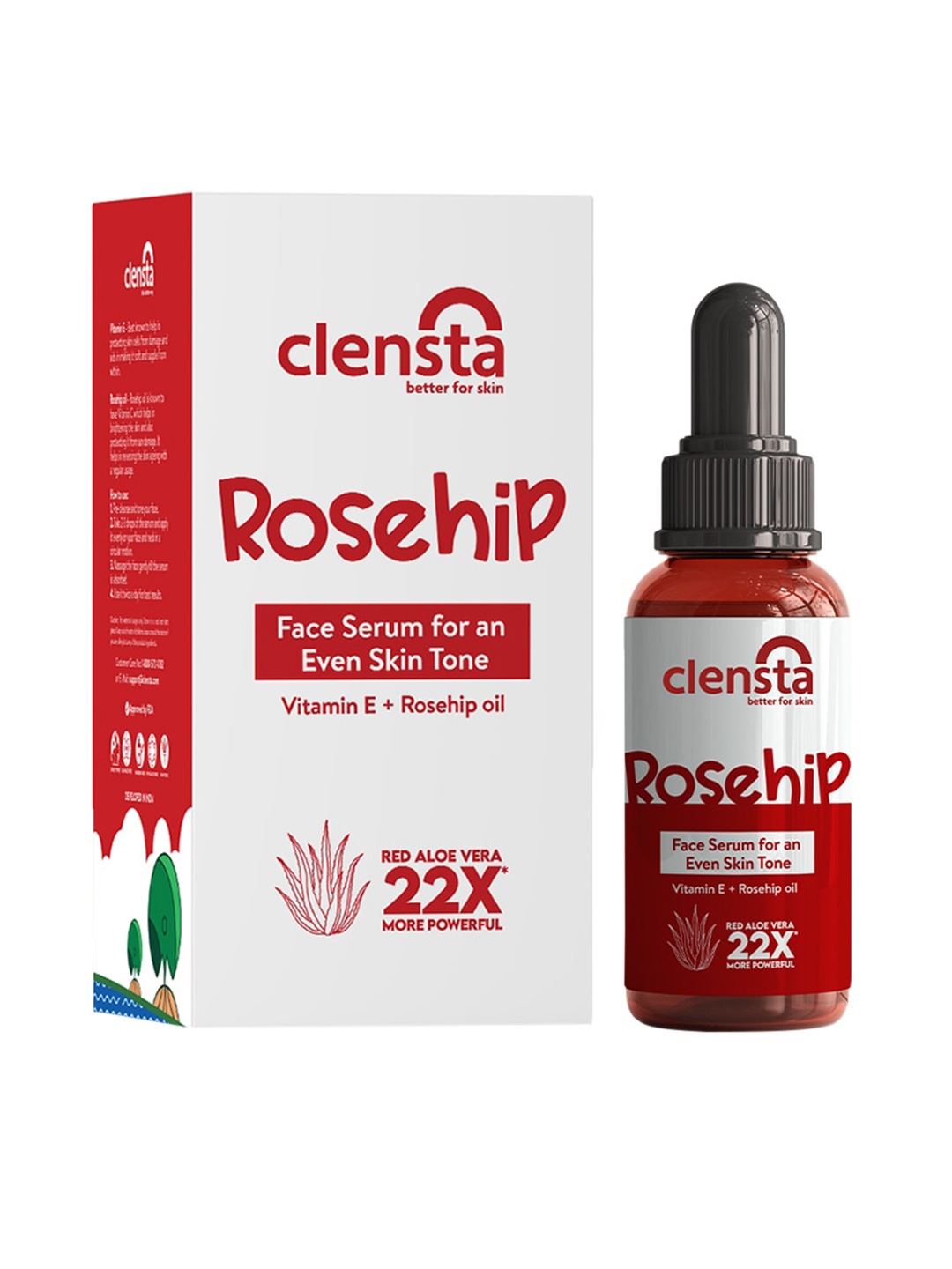 

Clensta Rosehip Face Serum with Vitamin E - 10 ml, White