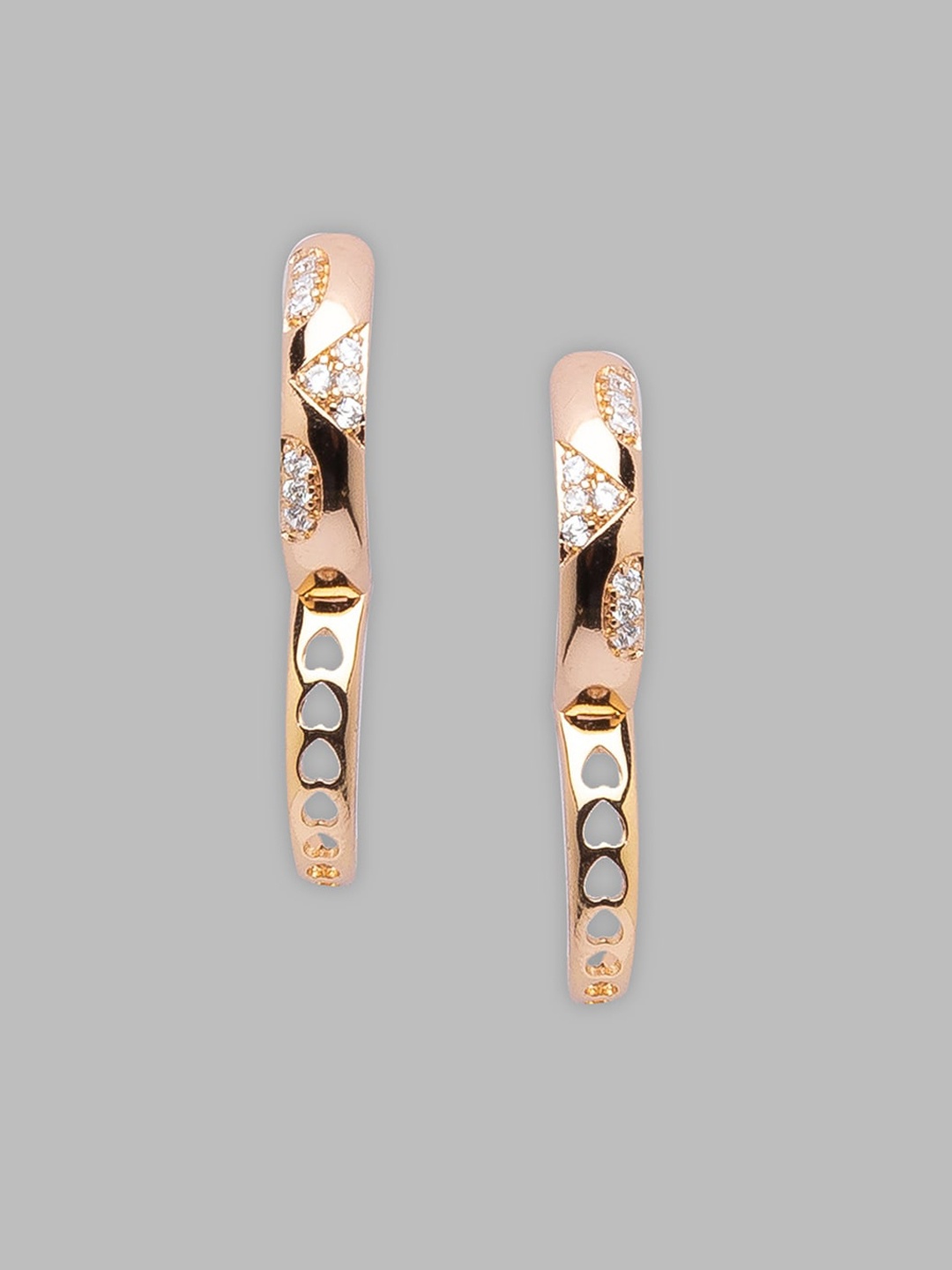 

Globus Gold Plated Heart Shaped Hoop Earrings