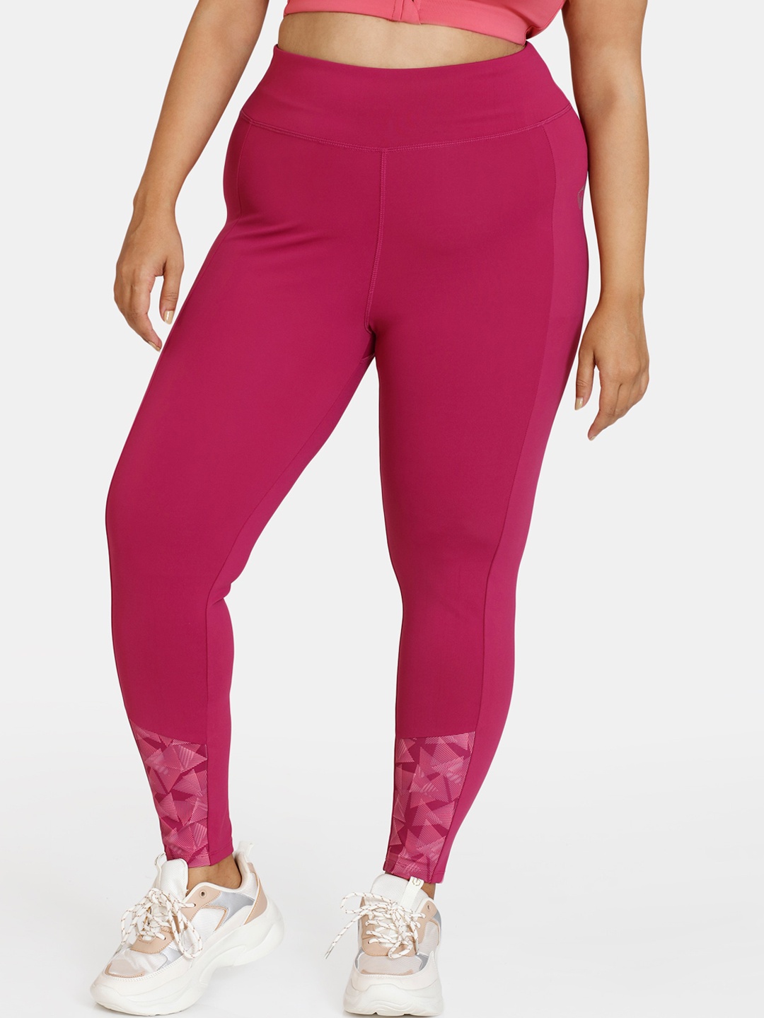 

Zelocity by Zivame Women Plus size Pink Ployester Tight