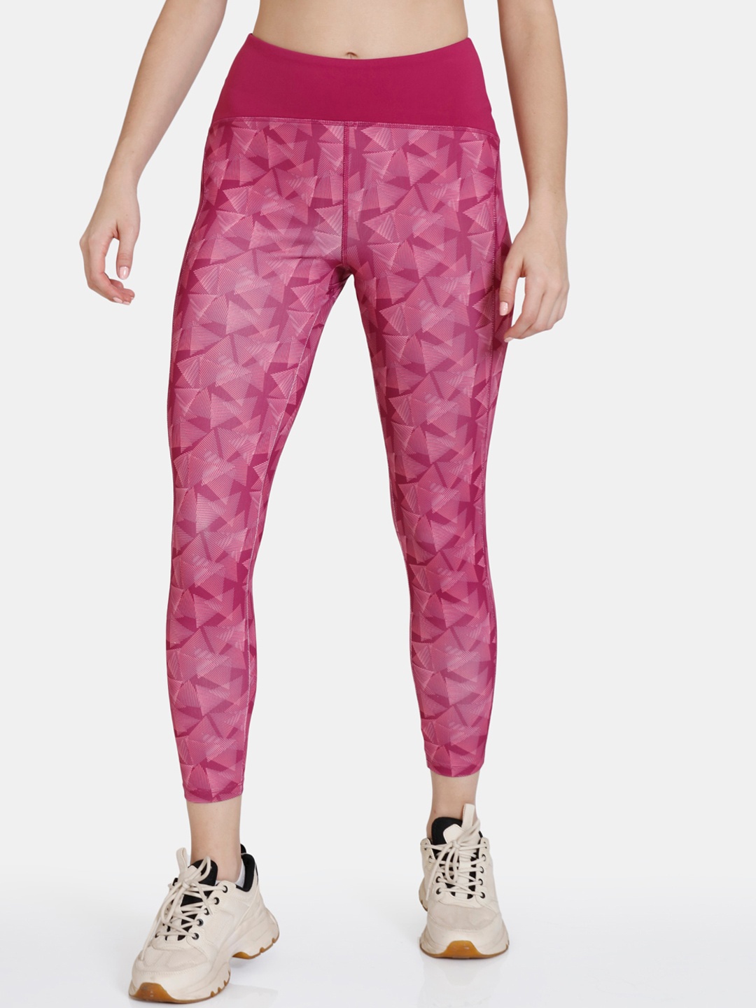 

Zelocity by Zivame Women Pink Printed Tights