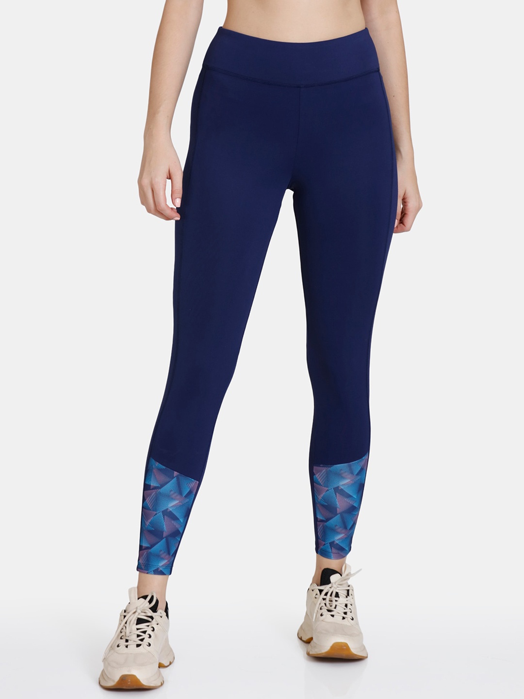 

Zelocity by Zivame Women Blue Printed Tights