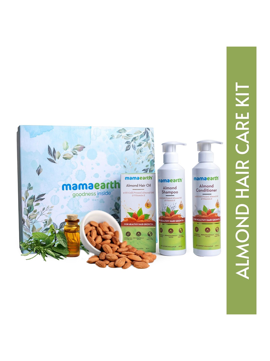 

Mamaearth Set Of 3 Hair Care Kit Almond Conditioner Almond Hair Oil & Almond Shampoo 650ml, Multi