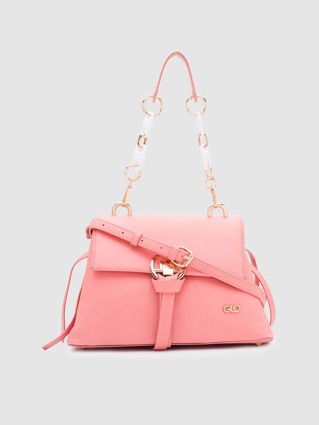 

Globus Women Taupe Solid PU Structured Shoulder Bag
