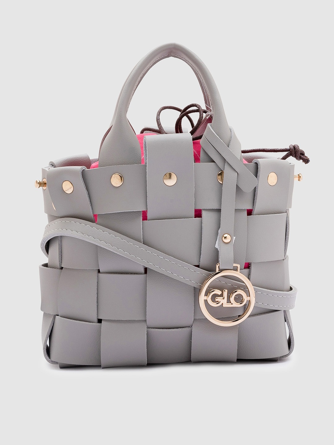 

Globus Grey PU Crisscross Designed Handbag