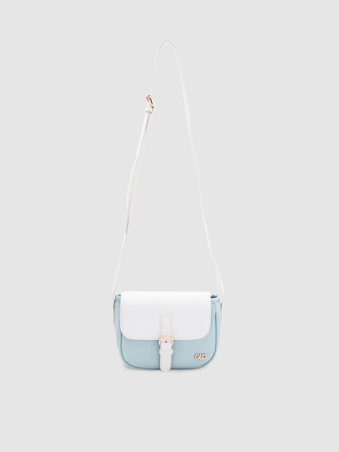 

Globus Women White & Blue Colourblocked PU Structured Sling Bag