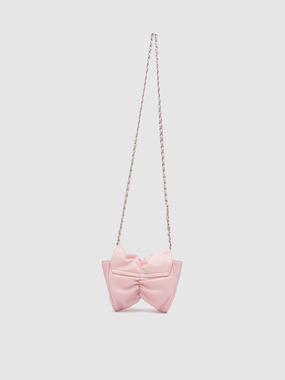 

Globus Women Pink Solid PU Structured Sling Bag