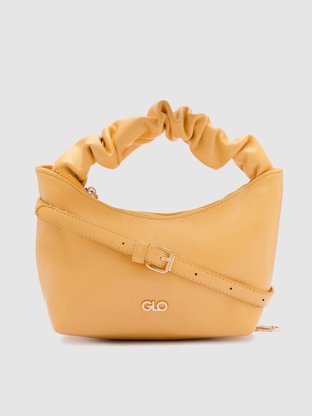 

Globus Mustard PU Structured Hobo Bag