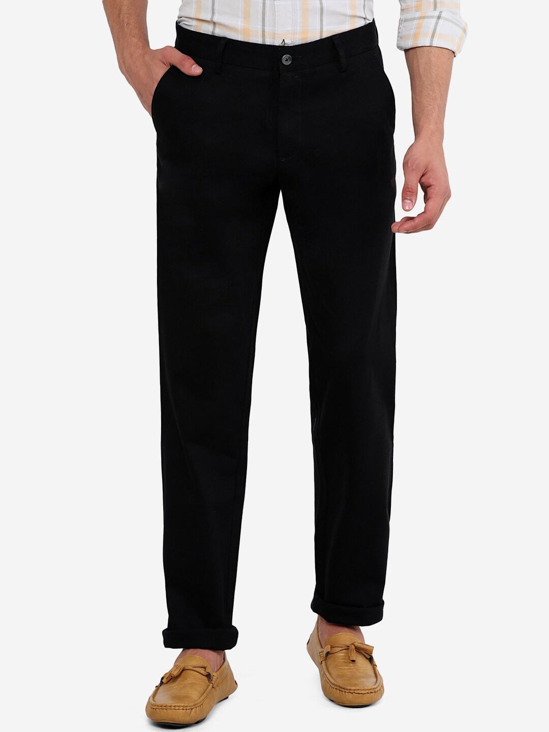 

Greenfibre Men Black Slim Fit Pure Cotton Chinos Trouser