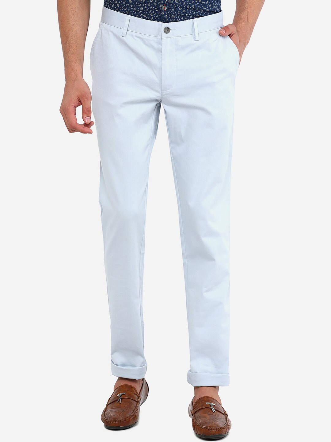 

Greenfibre Men Blue Slim Fit Formal Trousers