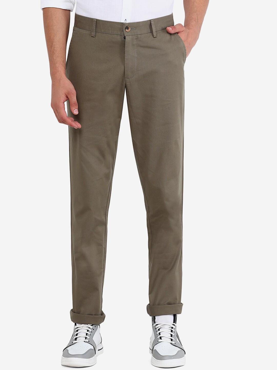 

Greenfibre Men Grey Slim Fit Pure Cotton Trouser
