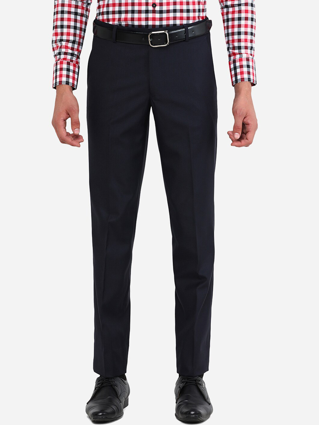 

Greenfibre Men Blue Slim Fit Formal Trousers