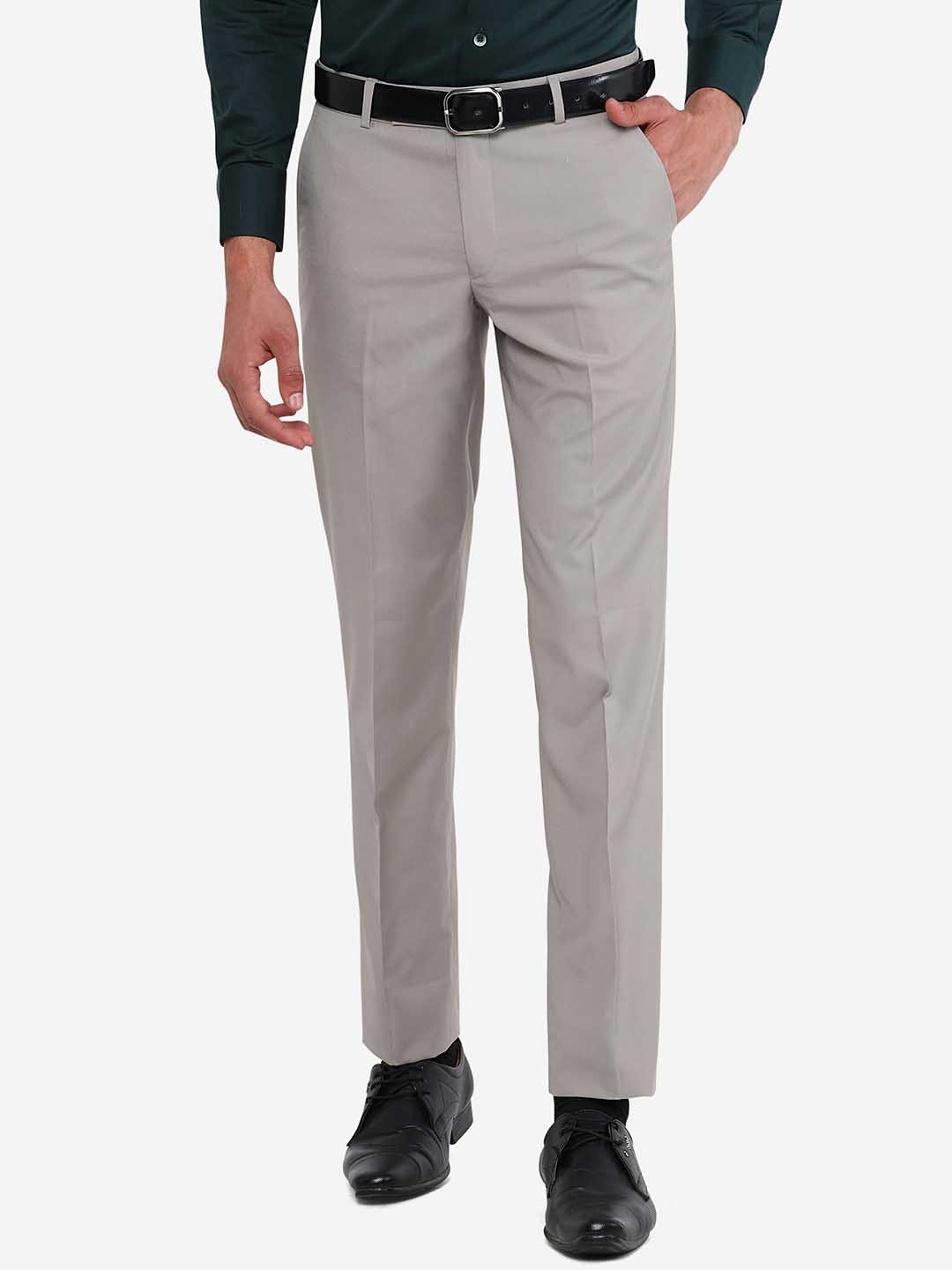 

Greenfibre Men Grey Slim Fit Trousers