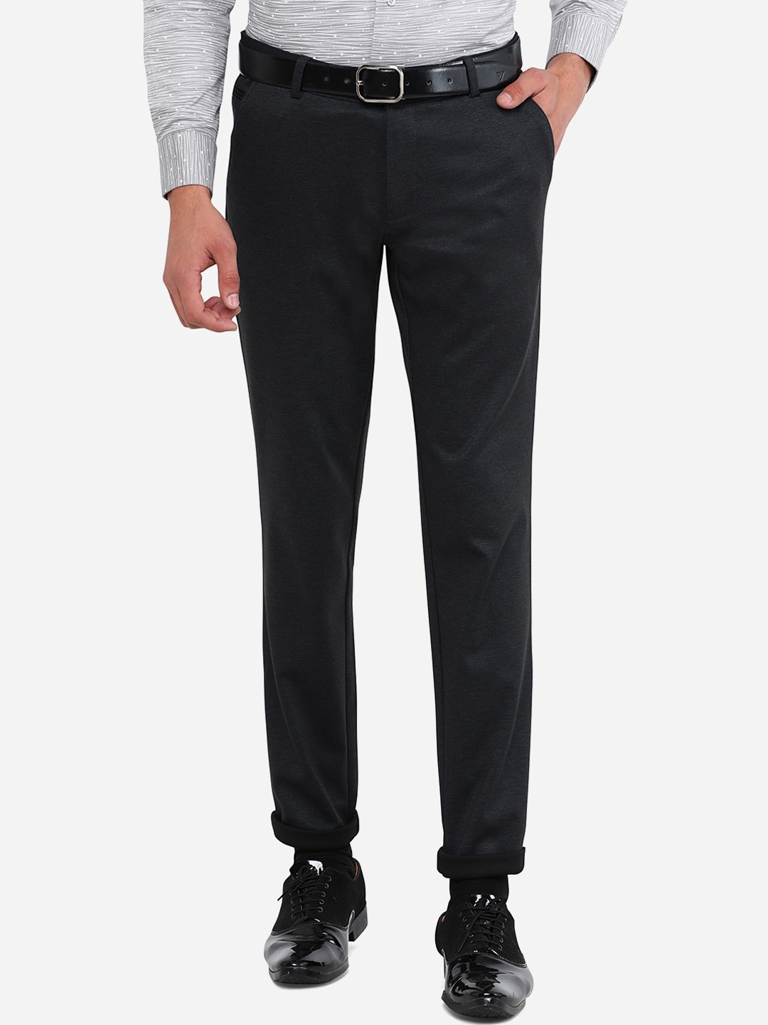 

JB STUDIO Men Grey Slim Fit Trousers