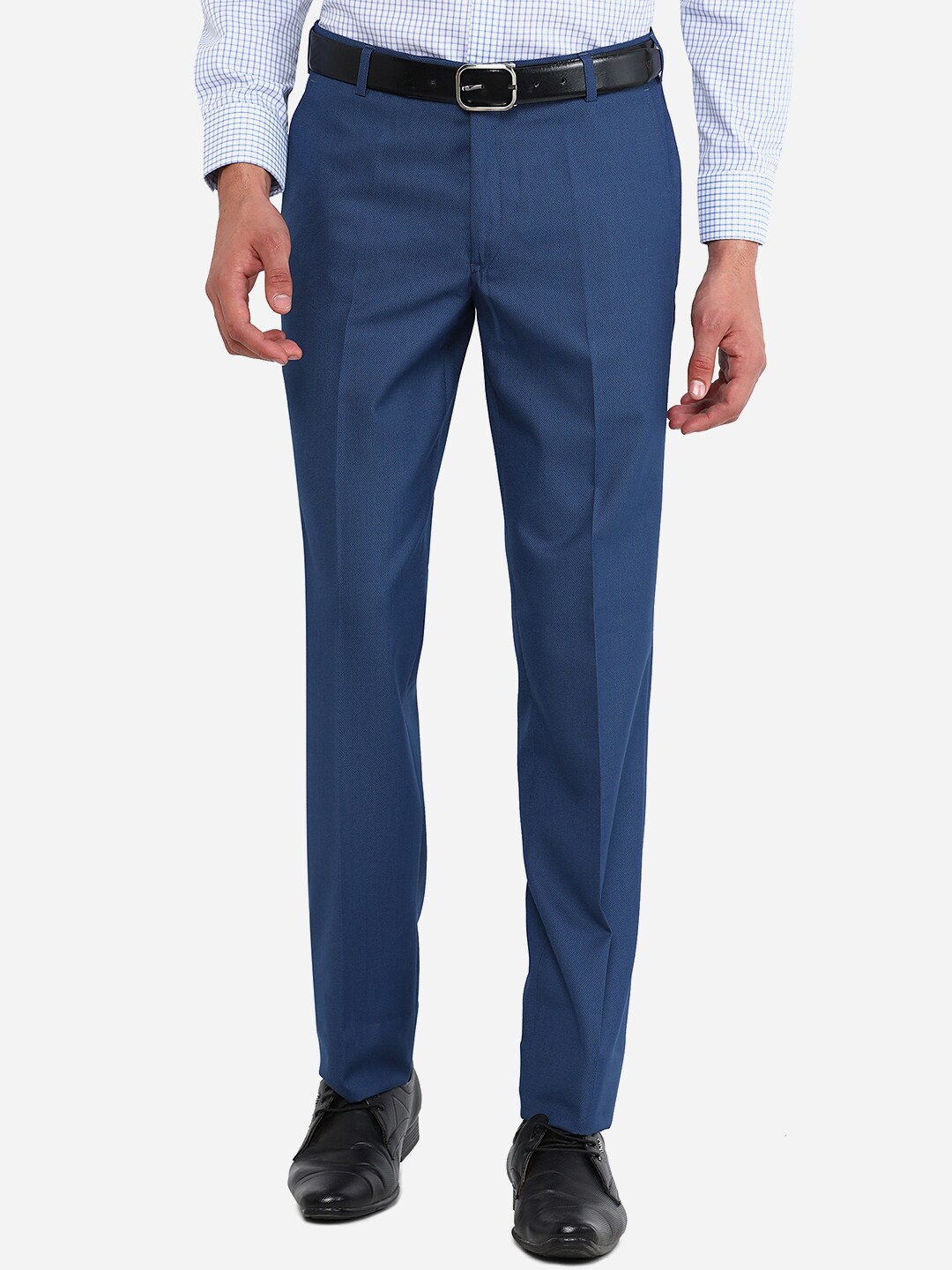 

METAL Men Blue Slim Fit Formal Trouser