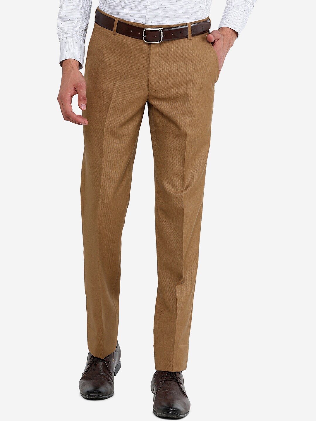 

METAL Men Khaki Slim Fit Solid Trousers