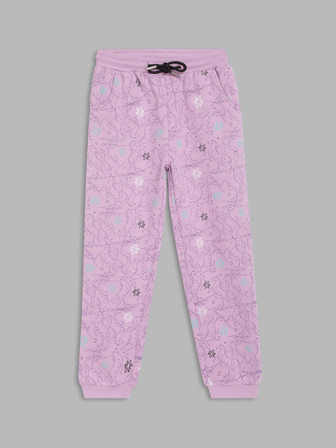 

Blue Giraffe Girls Purple Printed Joggers
