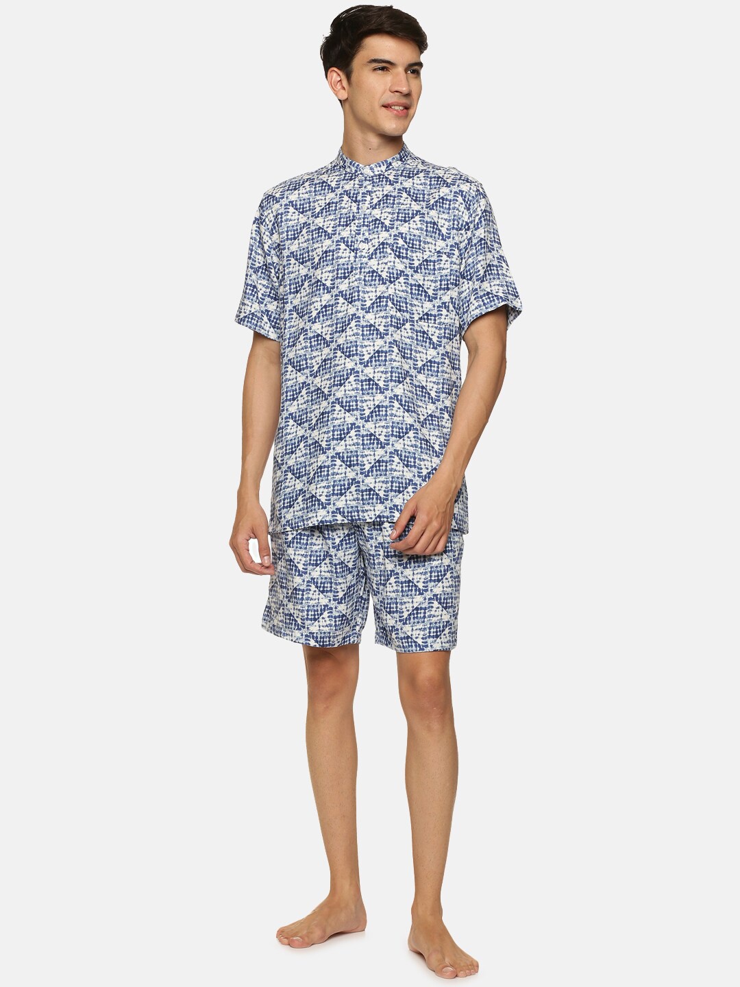 

DON VINO Men Printed Co-Ords Set, White