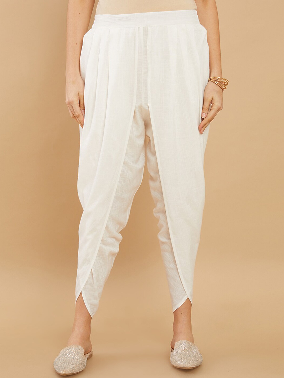 

Soch Women Off White Solid Dhoti Pants