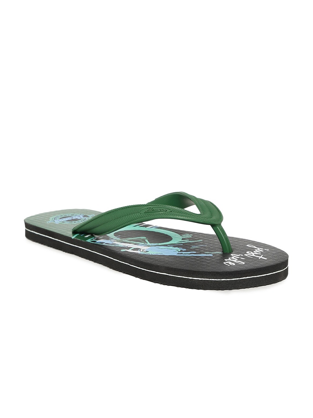 

Paragon Men Green & Blue Printed Rubber Thong Flip-Flops