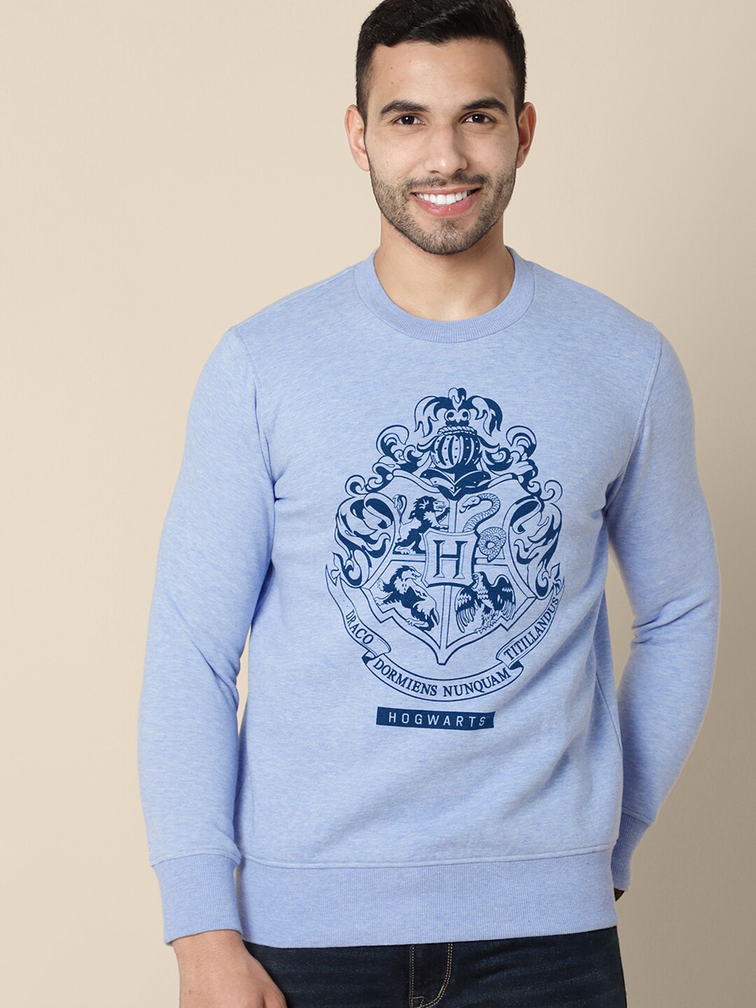 

Free Authority Men Blue Harry Potter Printed Cotton Sweatshirt