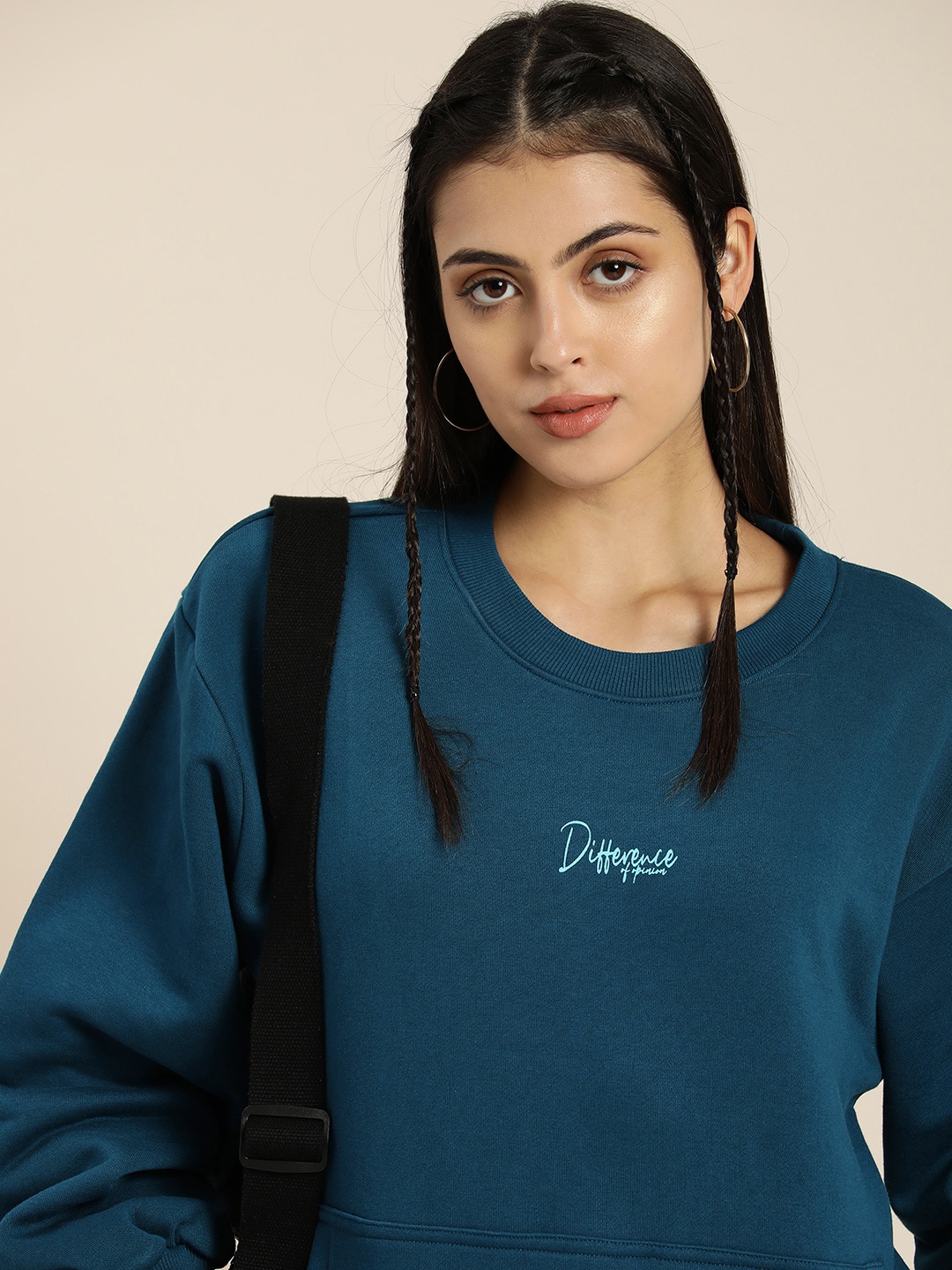 

Difference of Opinion Typography Printed Round Neck Sweatshirt, Blue