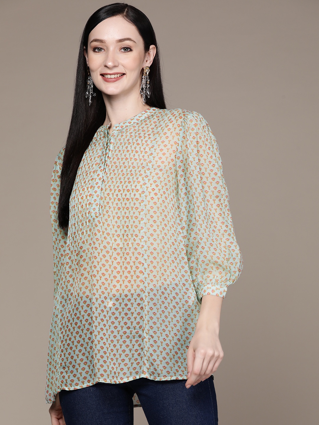 

aarke Ritu Kumar Women Long sleeve casual Shirt, Green