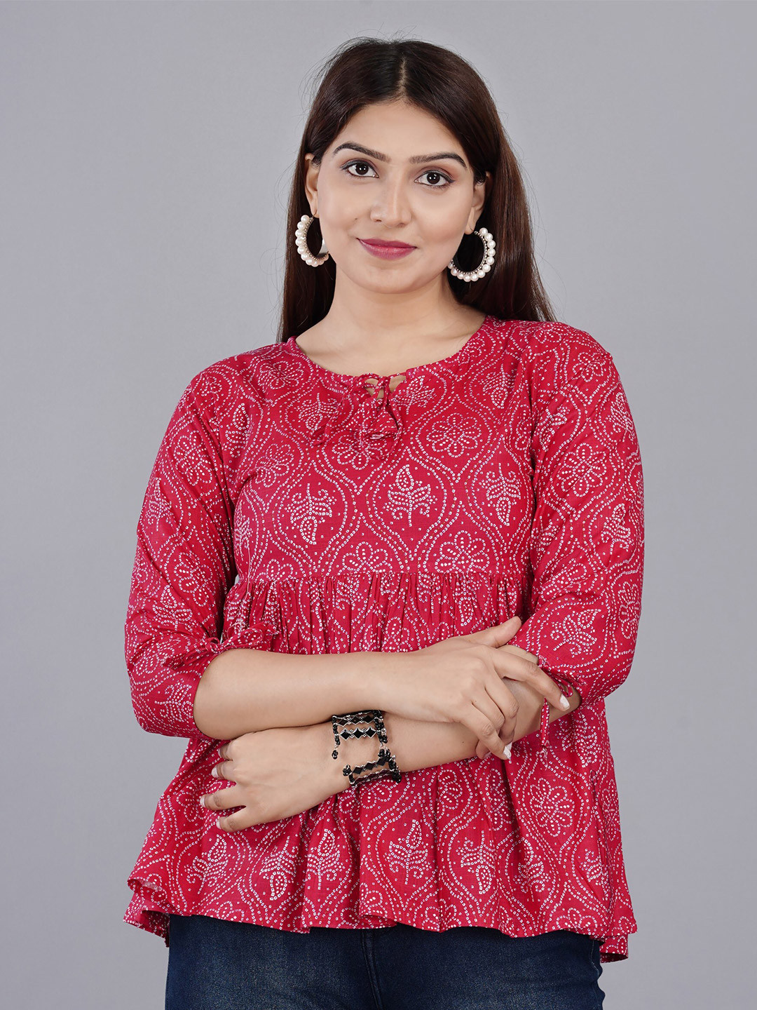 

HIGHLIGHT FASHION EXPORT Pink Floral Print Top