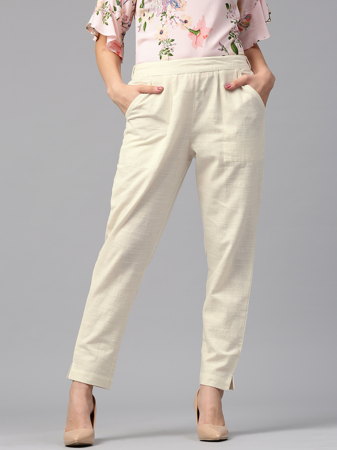 

Jaipur Kurti Women Off-White Trousers