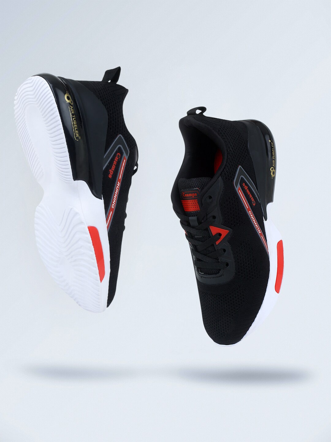 

Champs Men Black Mesh Running Non-Marking Shoes