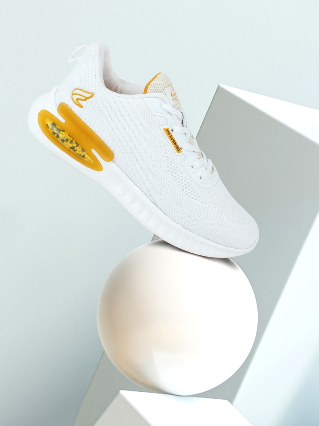 

Champs Men White Mesh Running Non-Marking Shoes