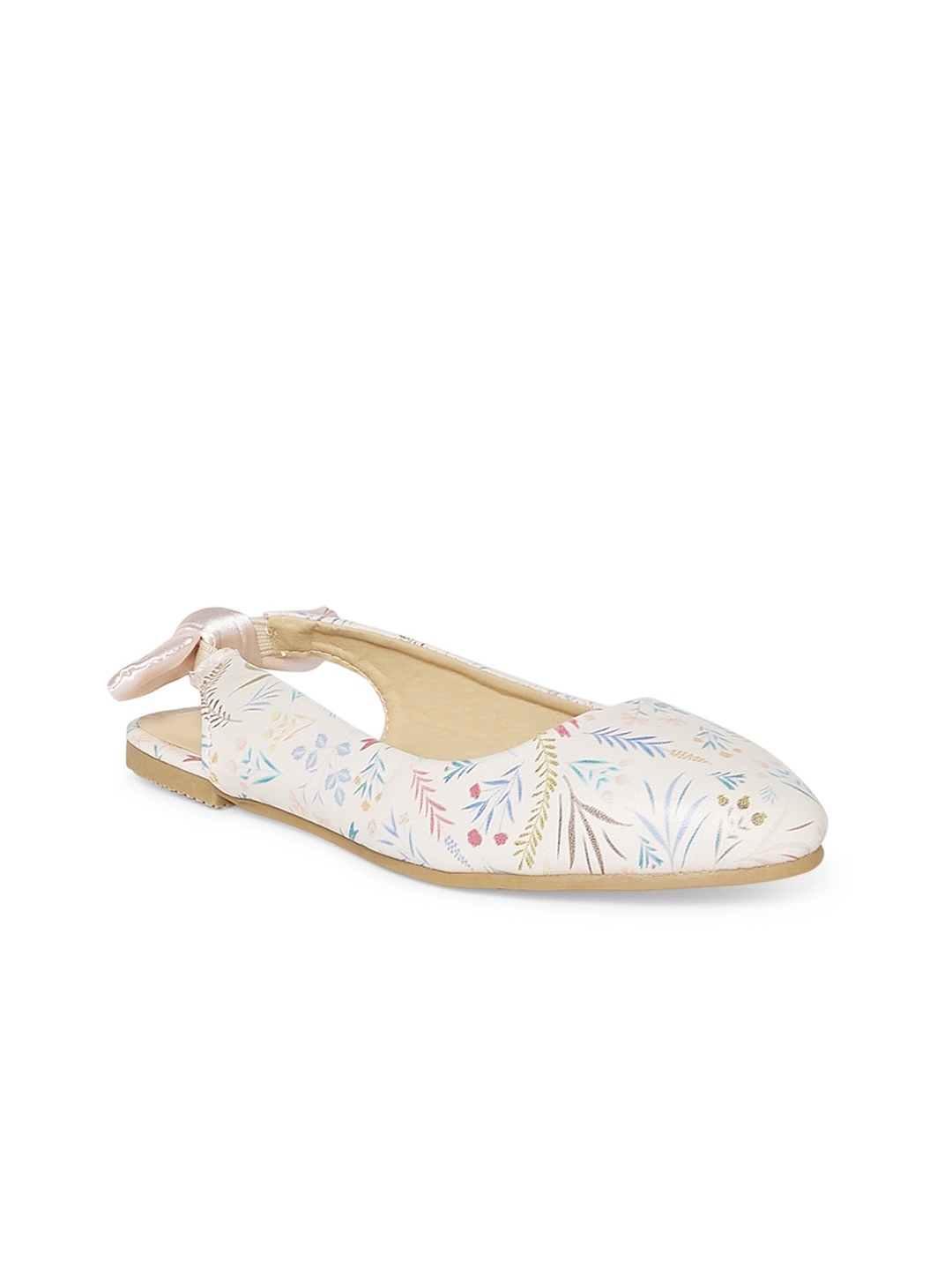 

Pantaloons Junior Girls Pink & White Printed Ballerinas Flats