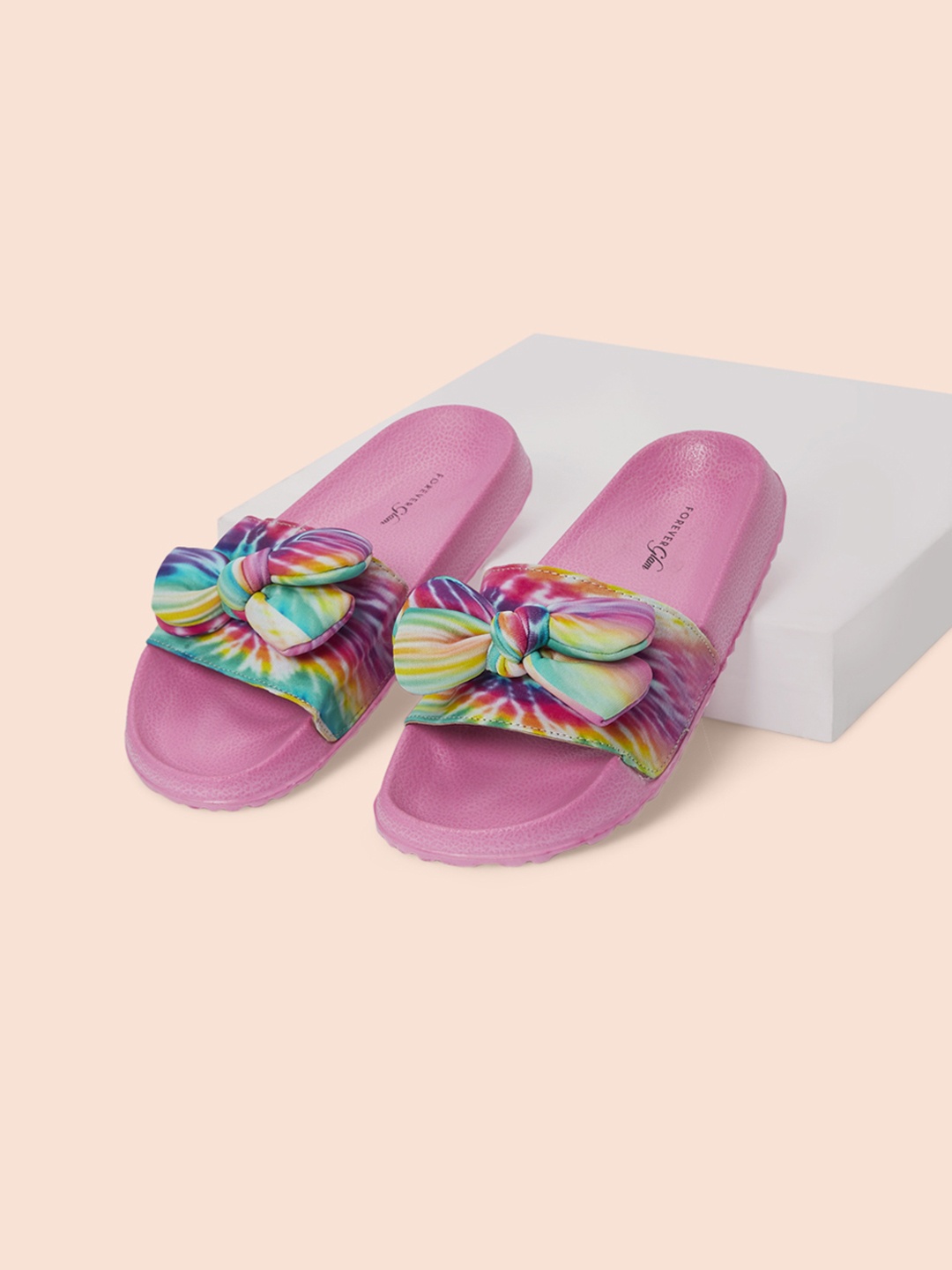 

Forever Glam by Pantaloons Women Pink & Blue Printed Sliders