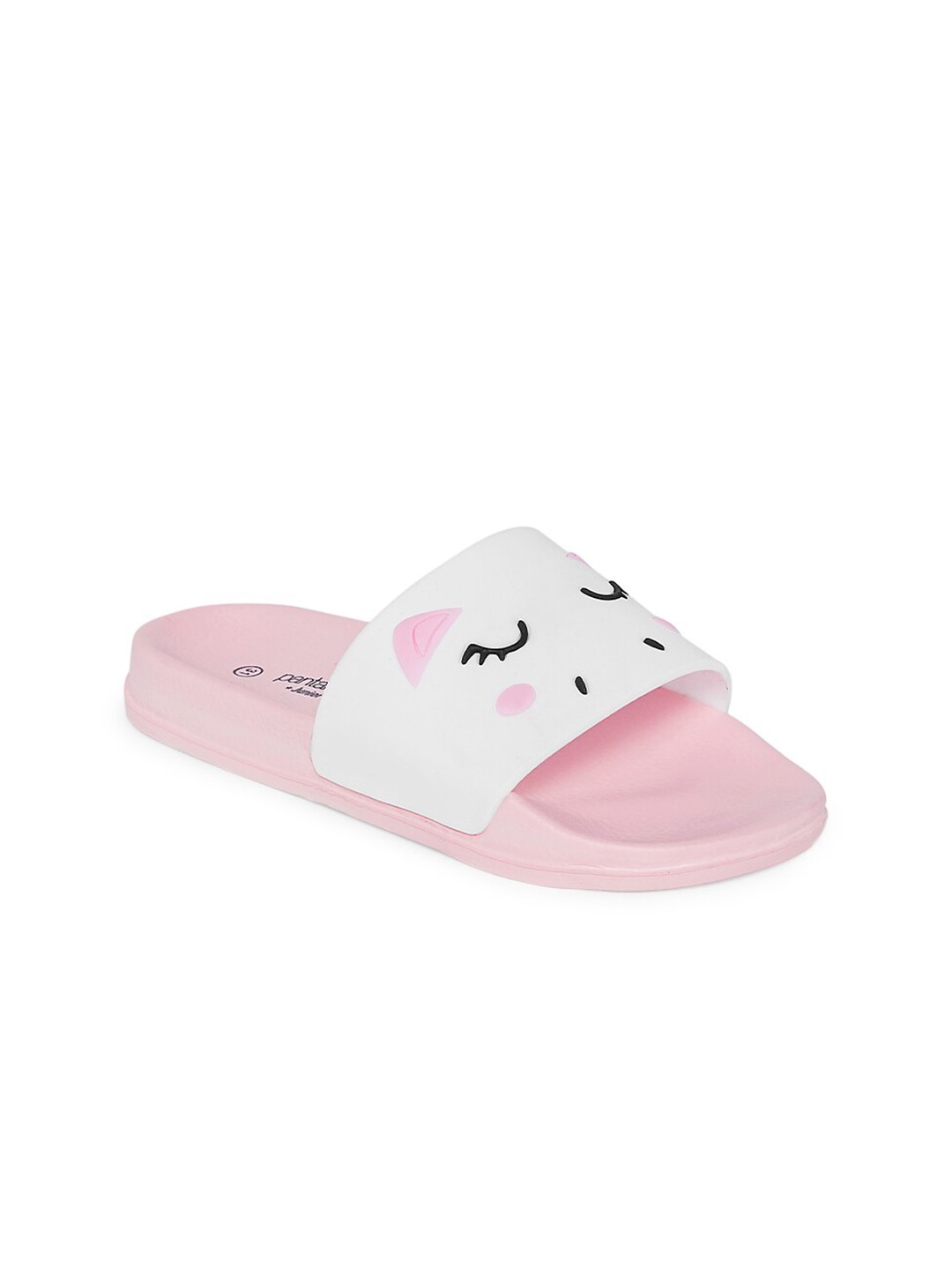 

Pantaloons Junior Girls Pink & White Printed Sliders
