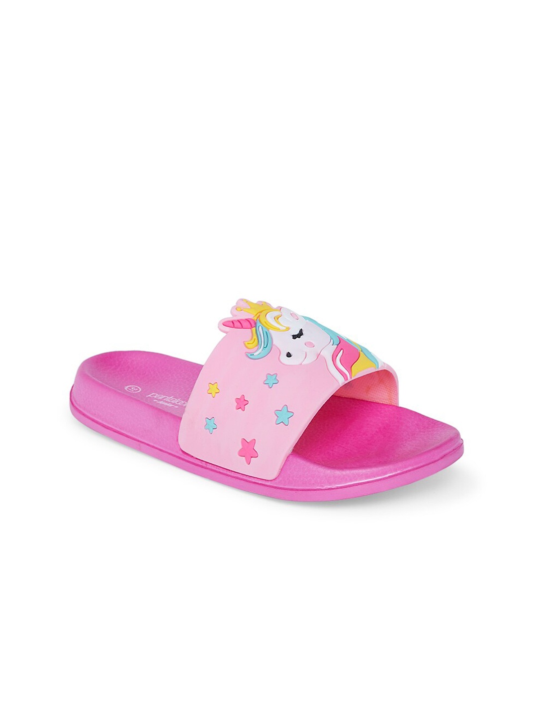 

Pantaloons Junior Girls Pink & White Printed Sliders