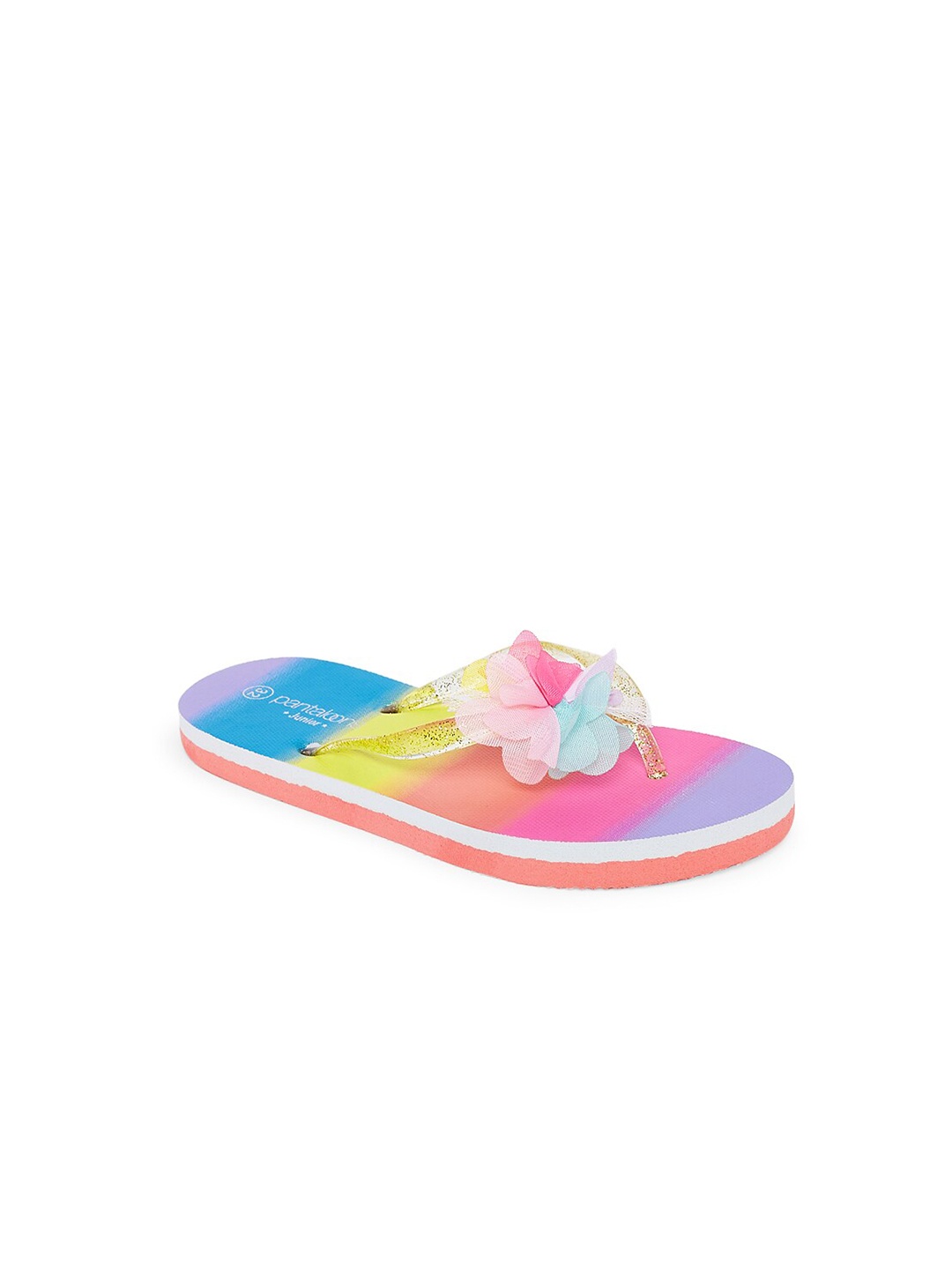 

Pantaloons Junior Girls Pink & Yellow Colourblocked Thong Flip-Flops