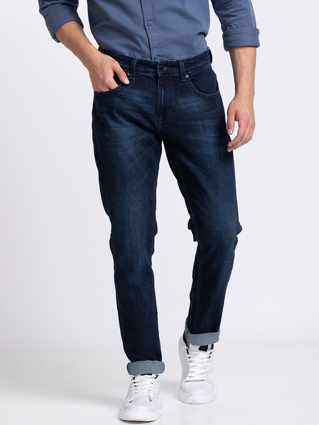 

SPYKAR Men Blue Solid Skinny Fit Cotton Light Fade Jeans