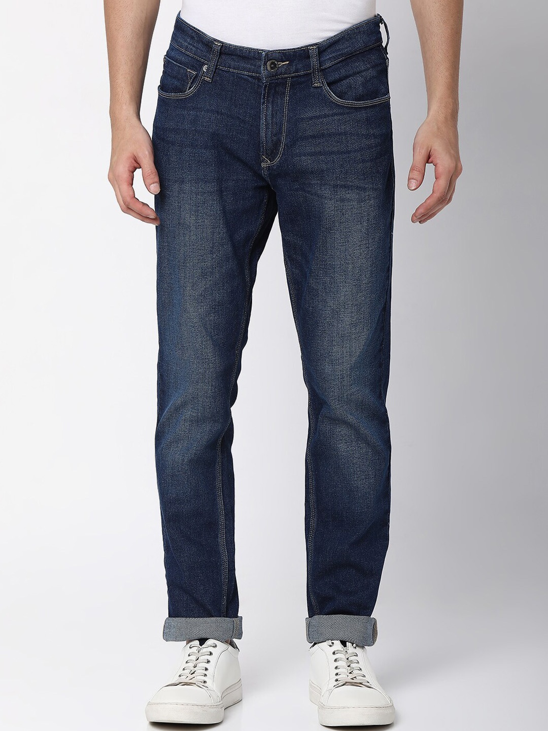 

SPYKAR Men Blue Tapered Fit Light Fade Jeans