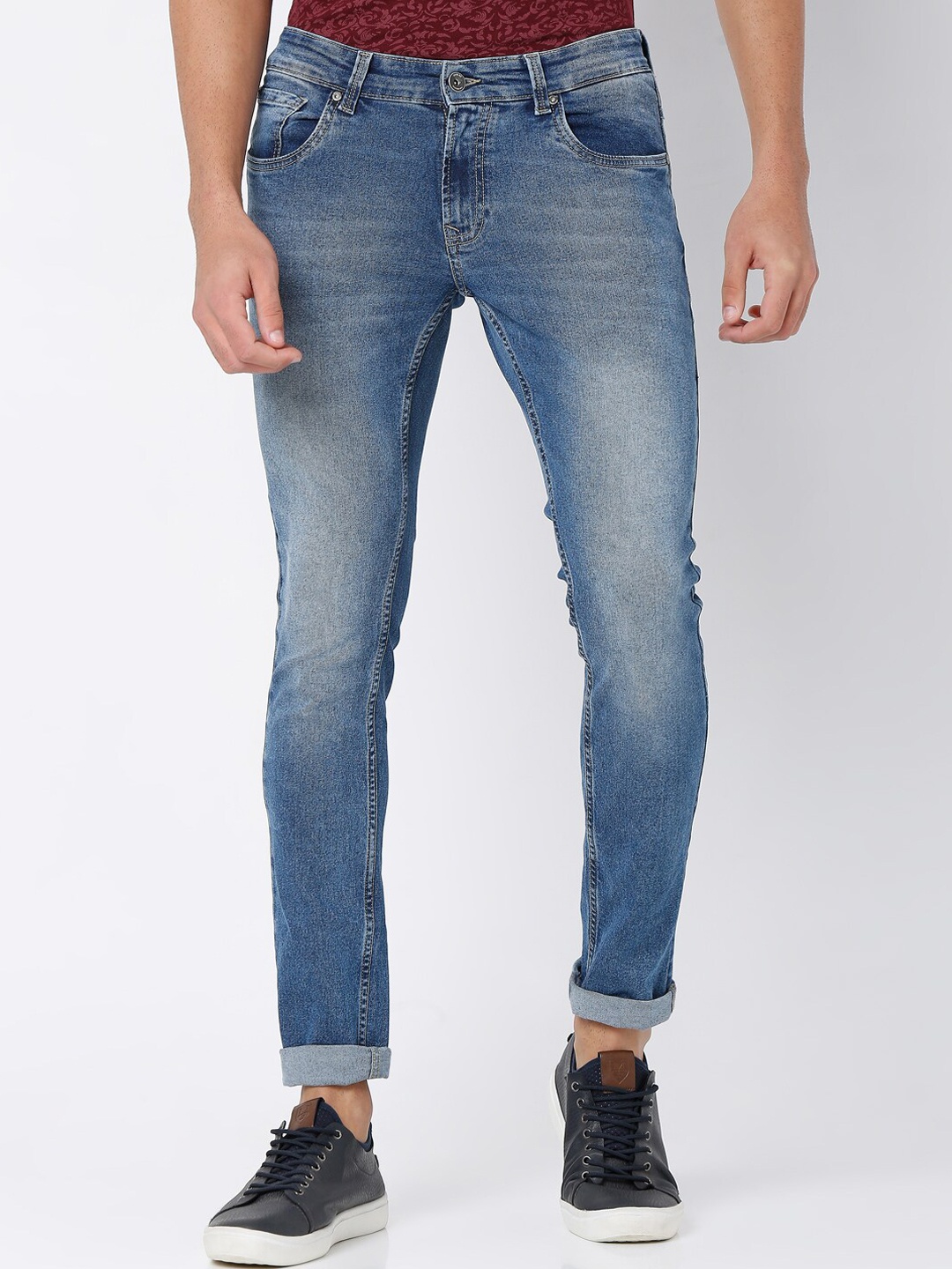 

SPYKAR Men Blue Skinny Fit Heavy Fade Jeans