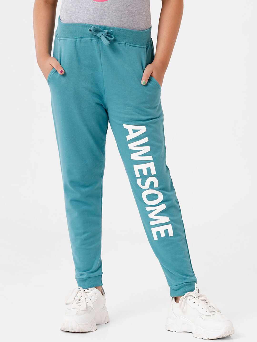 

De Moza Girls Blue Printed Joggers