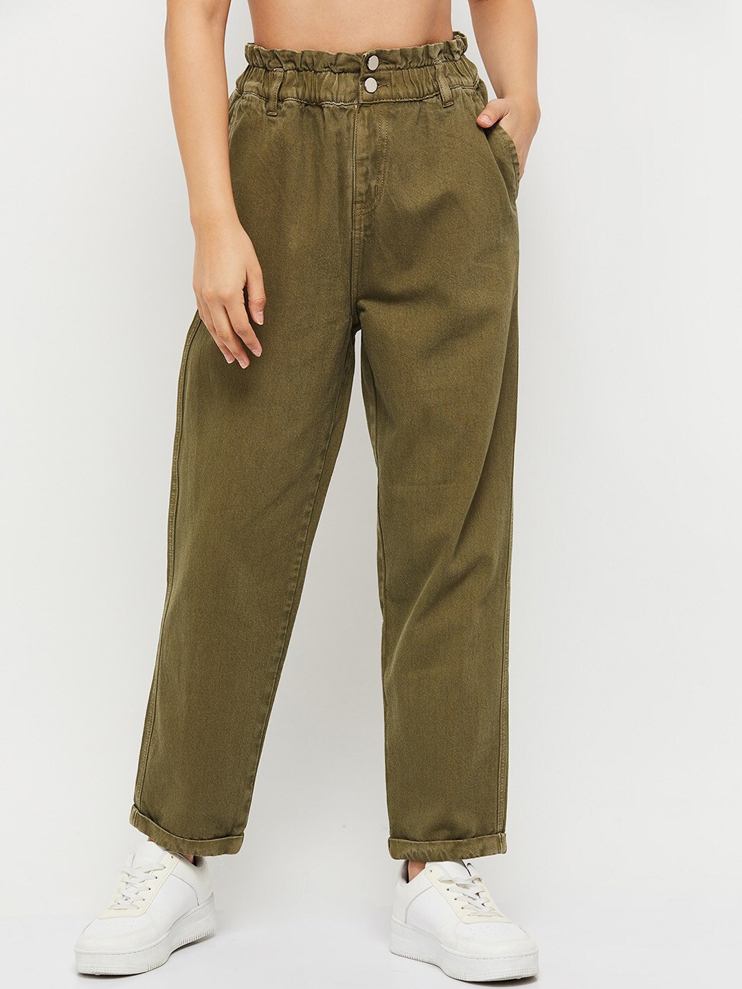 

max Women Green High-Rise Trouser