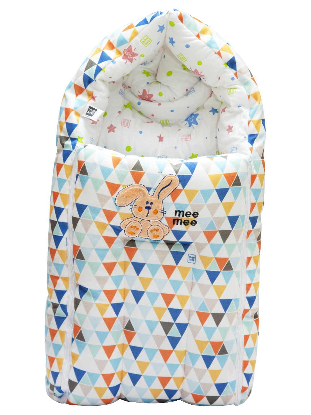 

MeeMee Infants Kids Blue Printed Cotton Bedding Set
