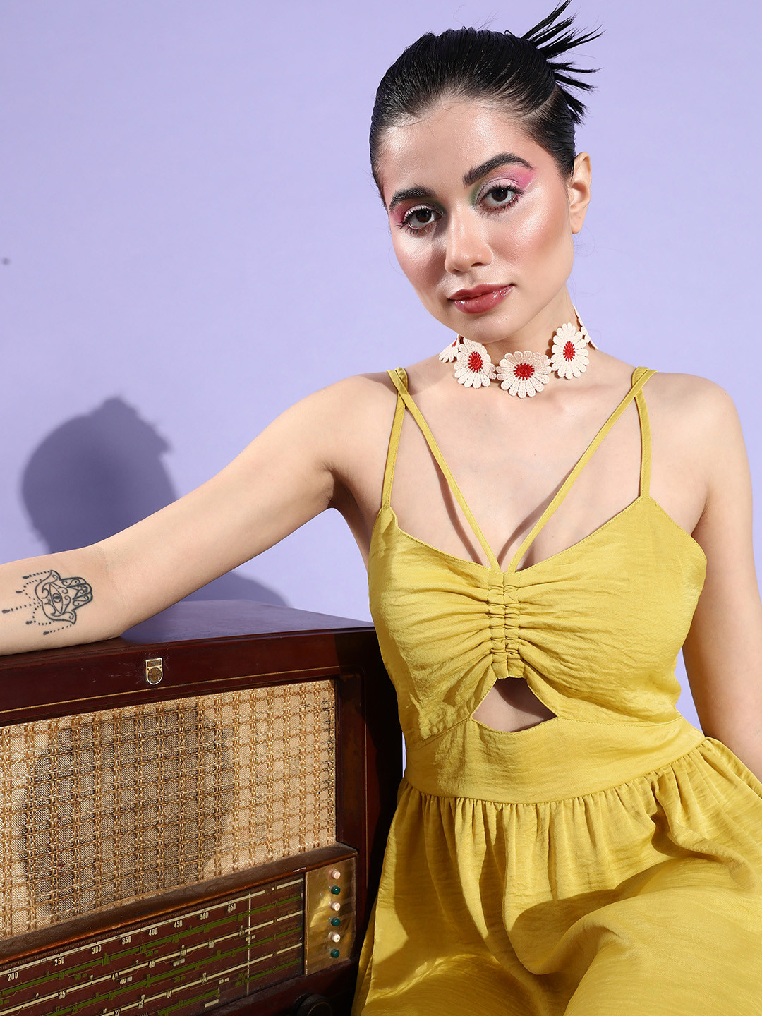 

Mast & Harbour Shoulder straps Tiered Maxi Dress, Mustard