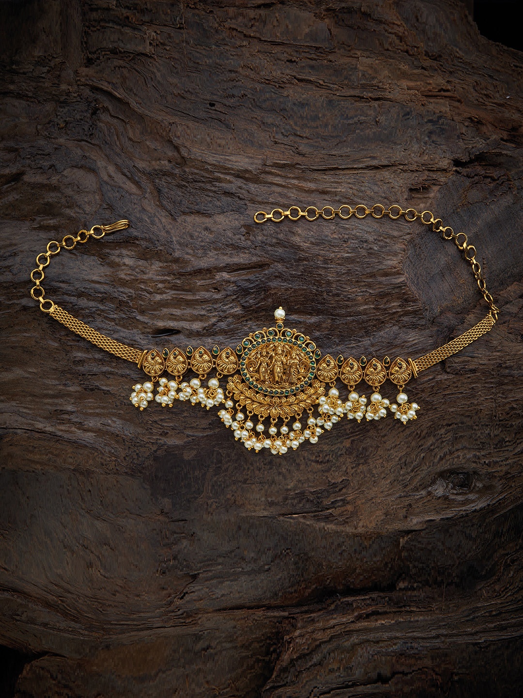 

Kushal's Fashion Jewellery Women Gold-Toned & Green Antique Armlet Bracelet