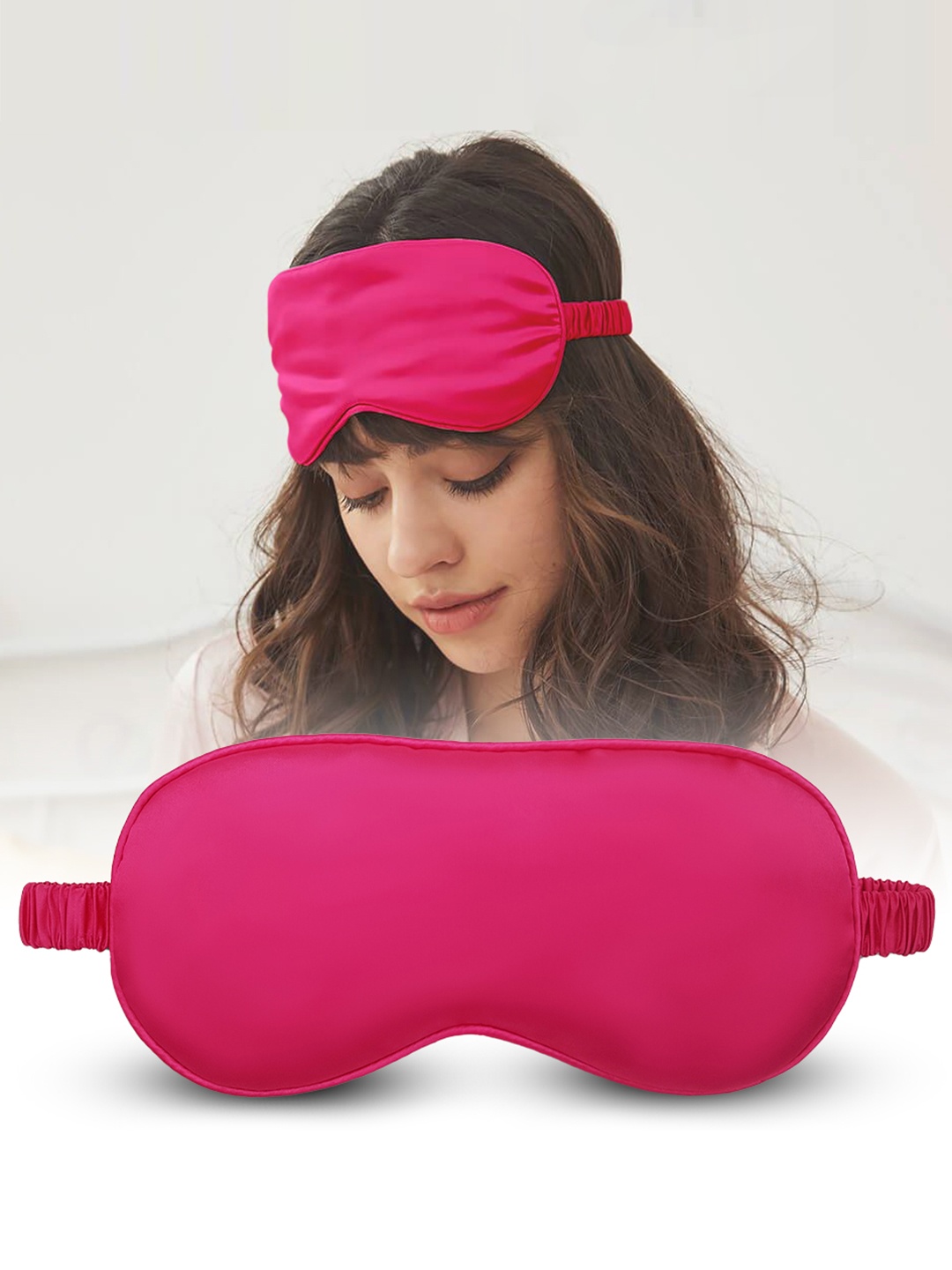 

JENNA Pink Solid Silk Eyemask