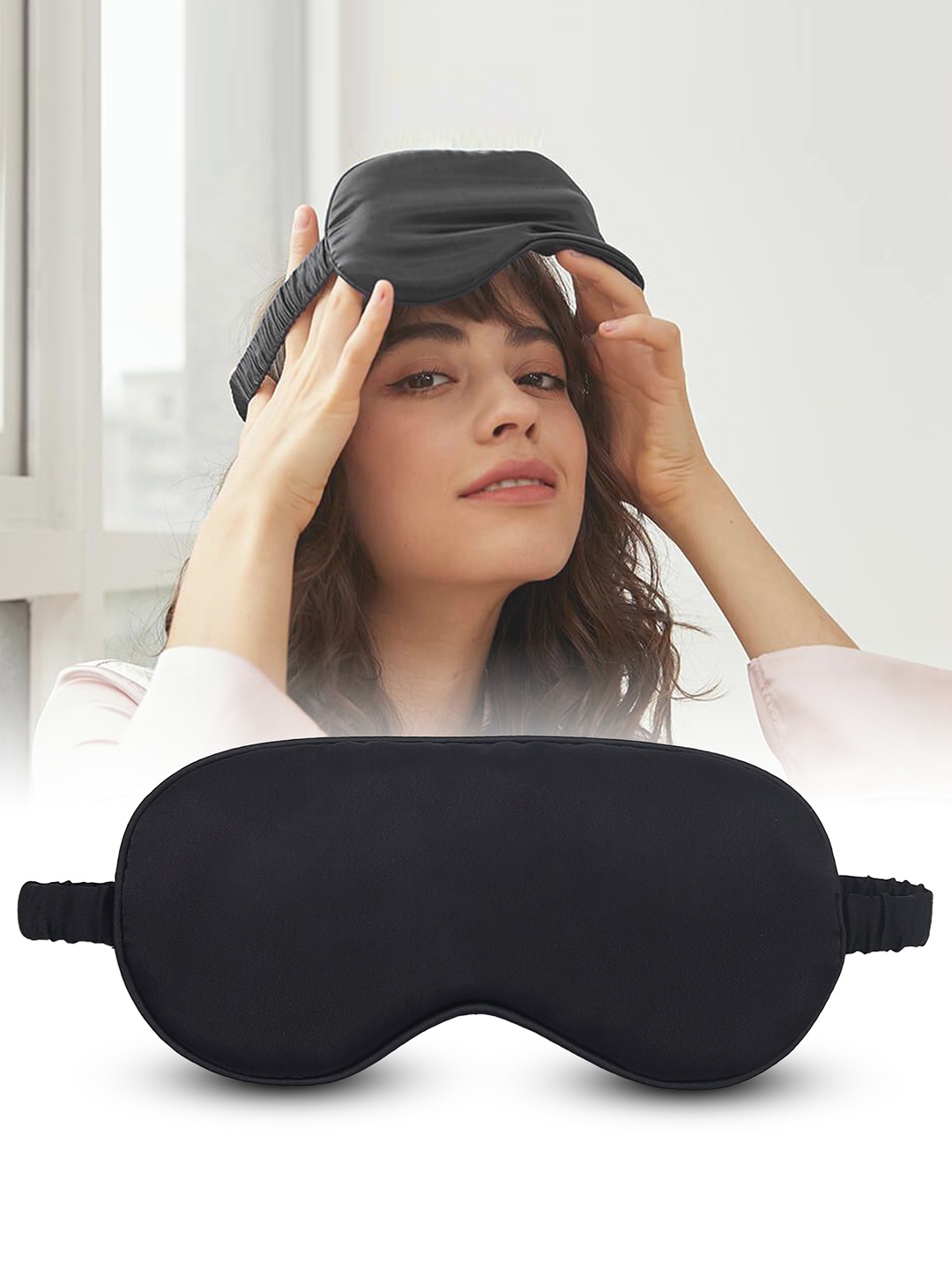 

JENNA Unisex Black Solid Sleeping Eye Mask