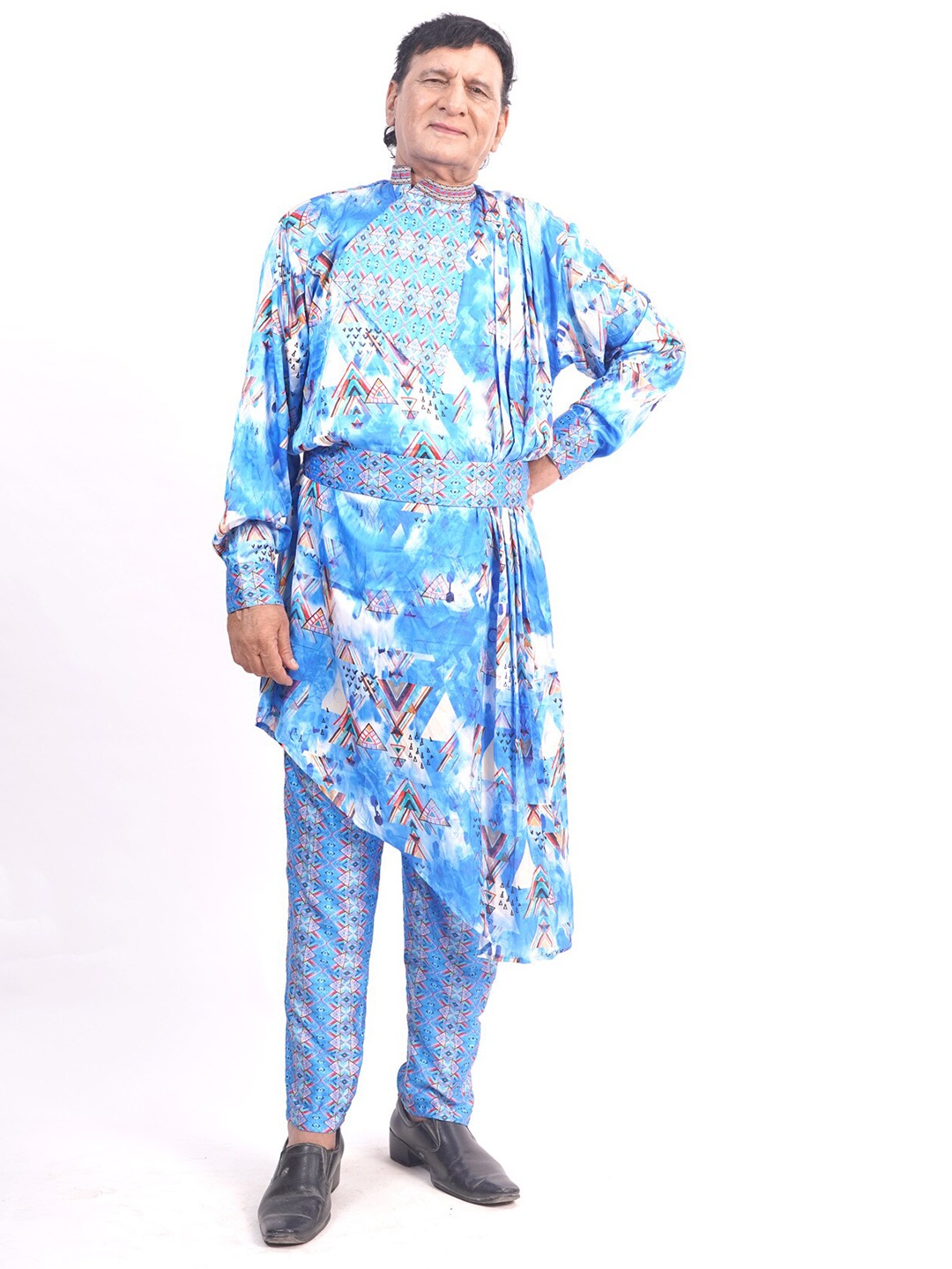 

Rajoria Instyle Multicoloured Floral Georgette Ethnic Kaftan Midi Dress, Multi